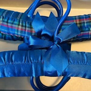 Blue Plaid Hangers Set 6pc